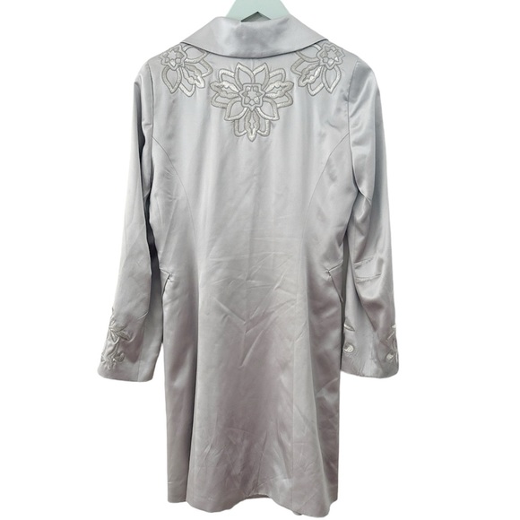 Biya Johnny Was Silver silk embroidered coat size medium - Picture 2 of 10